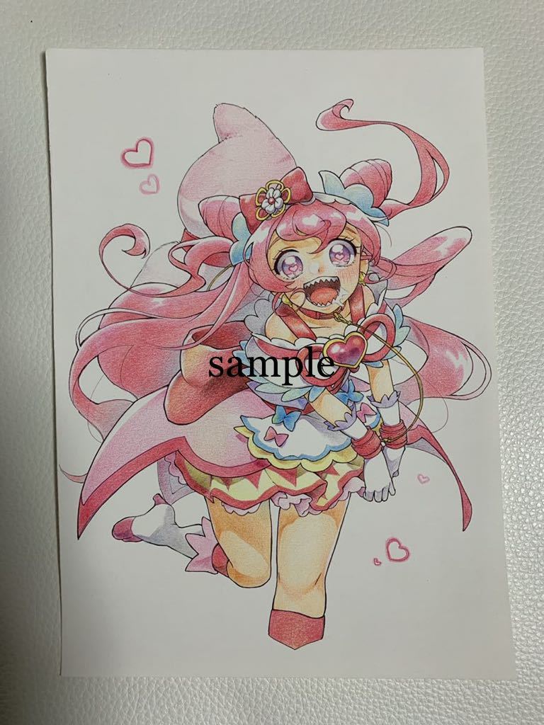 手描き同人イラスト キュアプレシャス コメコメ デリシャスパーティプリキュア 色鉛筆 B6サイズ 手描きイラスト 売買されたオークション情報 Yahooの商品情報をアーカイブ公開 オークファン Aucfan Com