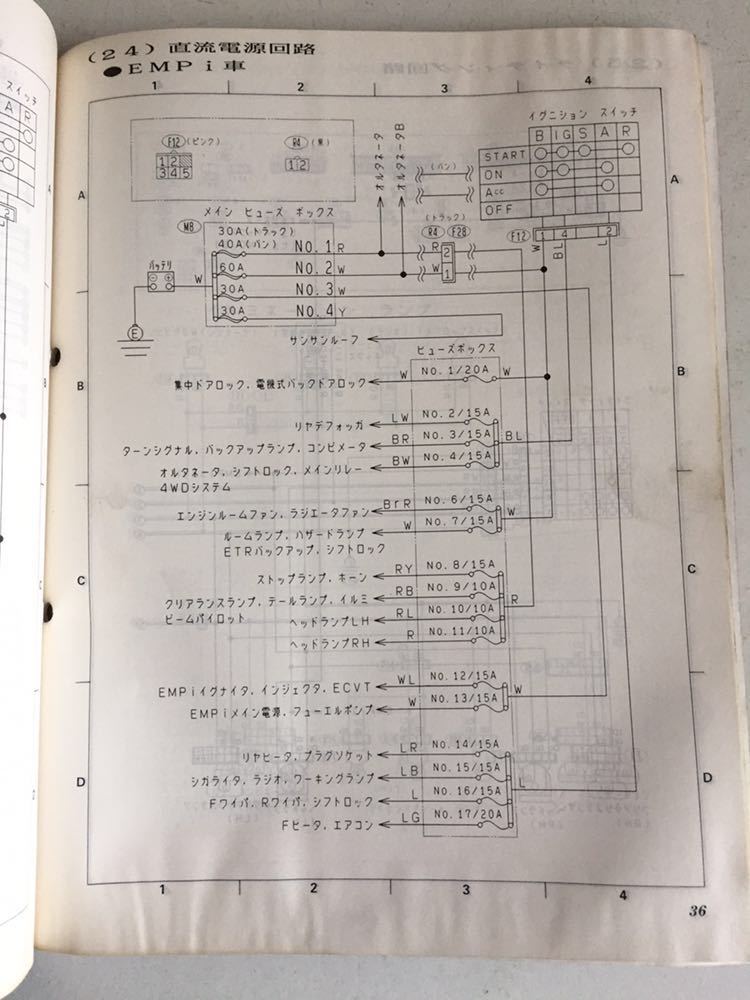 スバル サンバー KS3 KS4 KV3 KV4 電気配線図 サービスマニュアル