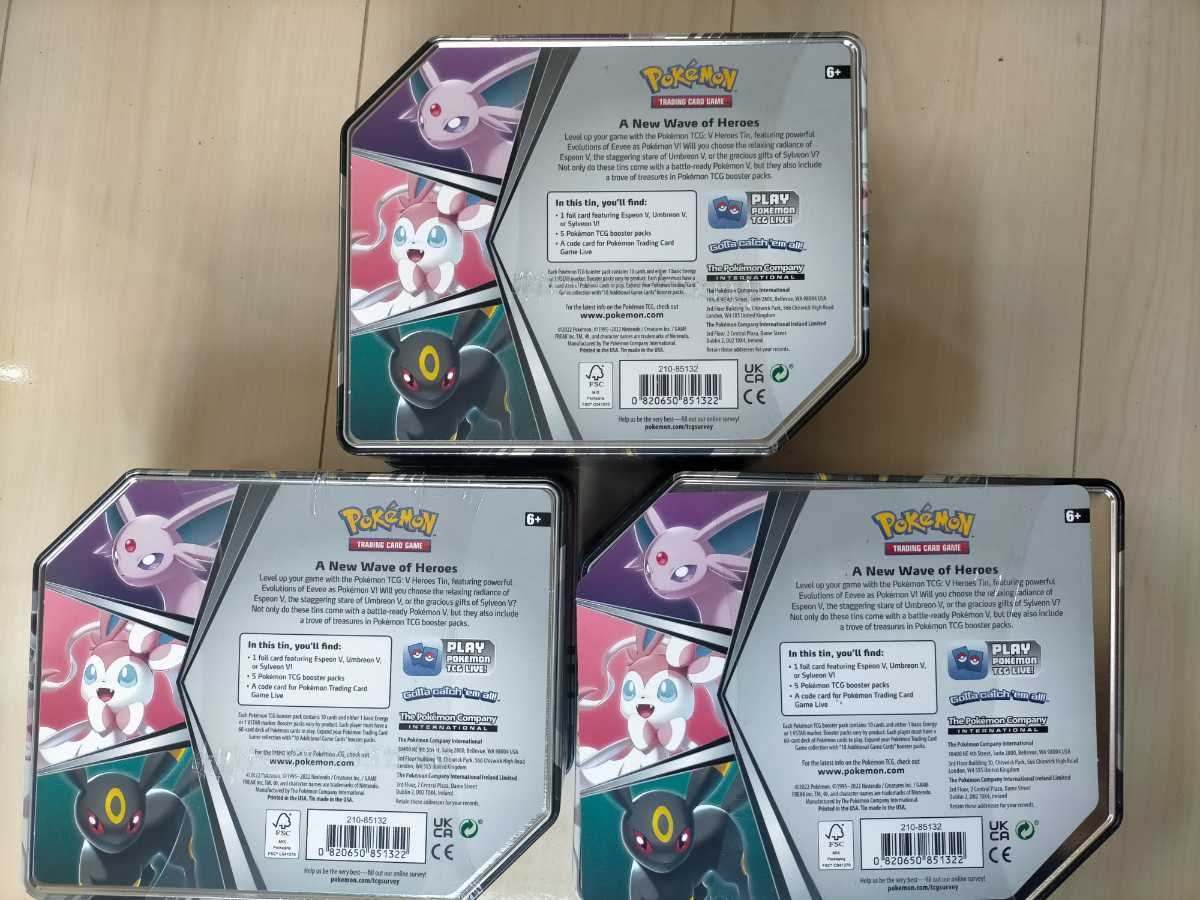 ポケモンカード V HEROS TIN ブラッキー エーフィー ニンフィア プロモ 