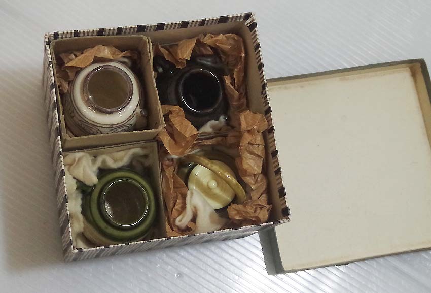 陶器 茶入？水滴？茶具？ 蓋付き 茶道具 茶入 四滴茶入 蓋1個付