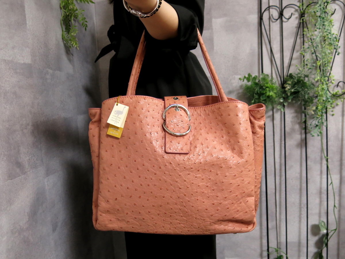 ○未使用 展示品○CREATION LUSSET○オーストリッチ 本 だちょう 革 