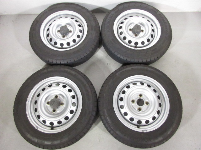 車 バリ山トヨタ純正14インチ 鉄ホイール 夏タイヤ付き4本セット155/80R14