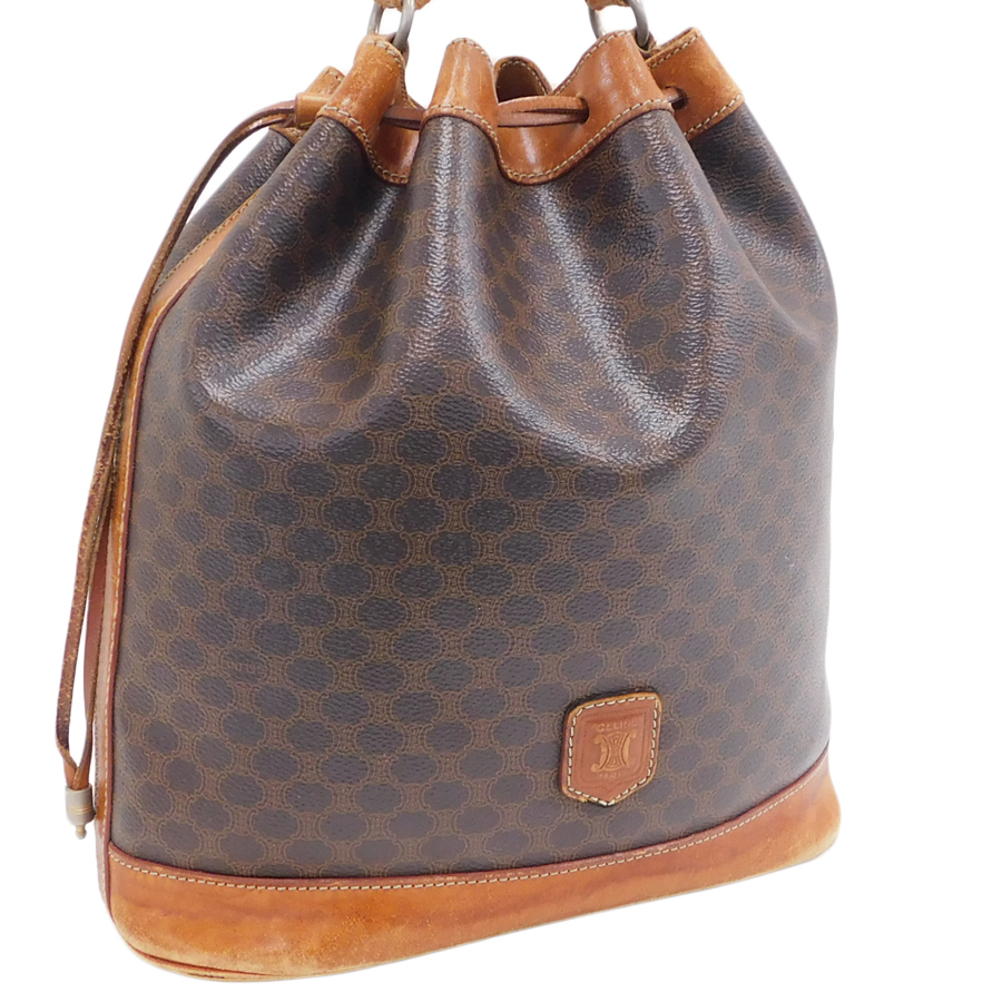 【大人気，本物保証】 1円 良品 セリーヌ ショルダーバッグ PVC&times;レザー ブラウン系 マカダム レディース CELINE Bll(ショルダーバッグ)｜売買されたオークション情報、yahooの商品情報をアーカイブ公開 - オークフ かばん、バッグ