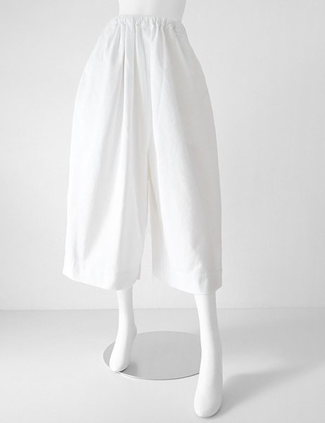 ゴーシュ ◇ カツラギ 8分丈ワイドパンツ 白 サイズ2 コットンツイル  