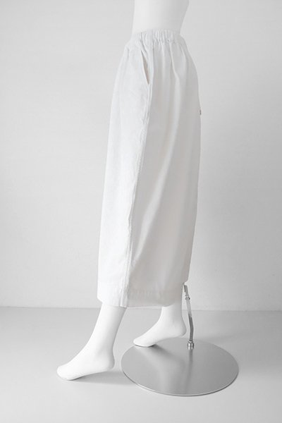 ゴーシュ ◇ カツラギ 8分丈ワイドパンツ 白 サイズ2 コットンツイル  