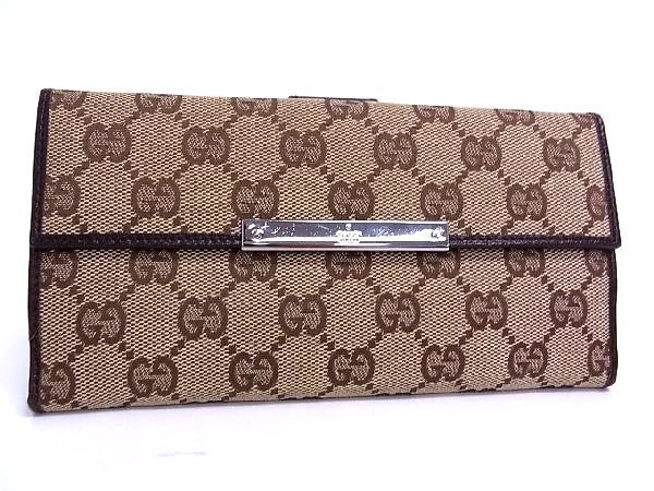 1円 □極美品□ GUCCI グッチ 112715 2888 GGキャンバス×レザー 二 