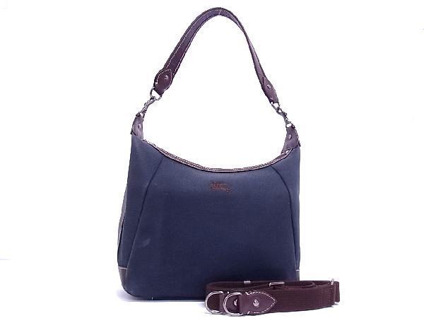 1円 BURBERRY バーバリー キャンバス×レザー 2WAY ハンドバッグ 