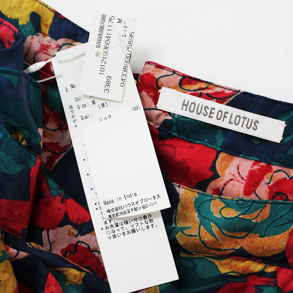 美品 HOUSE OF LOTUS ハウスオブロータス シルク フラワープリント