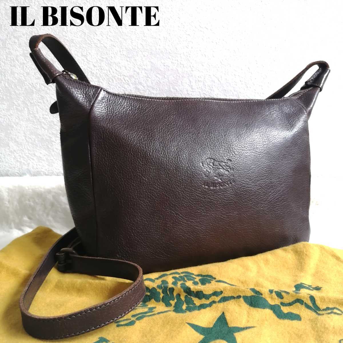 IL BISONTE イルビゾンテ ショルダーバッグ 本革 レザー ダーク IL BISONTE イルビゾンテ ショルダーバッグ 本革 レザー ダーク