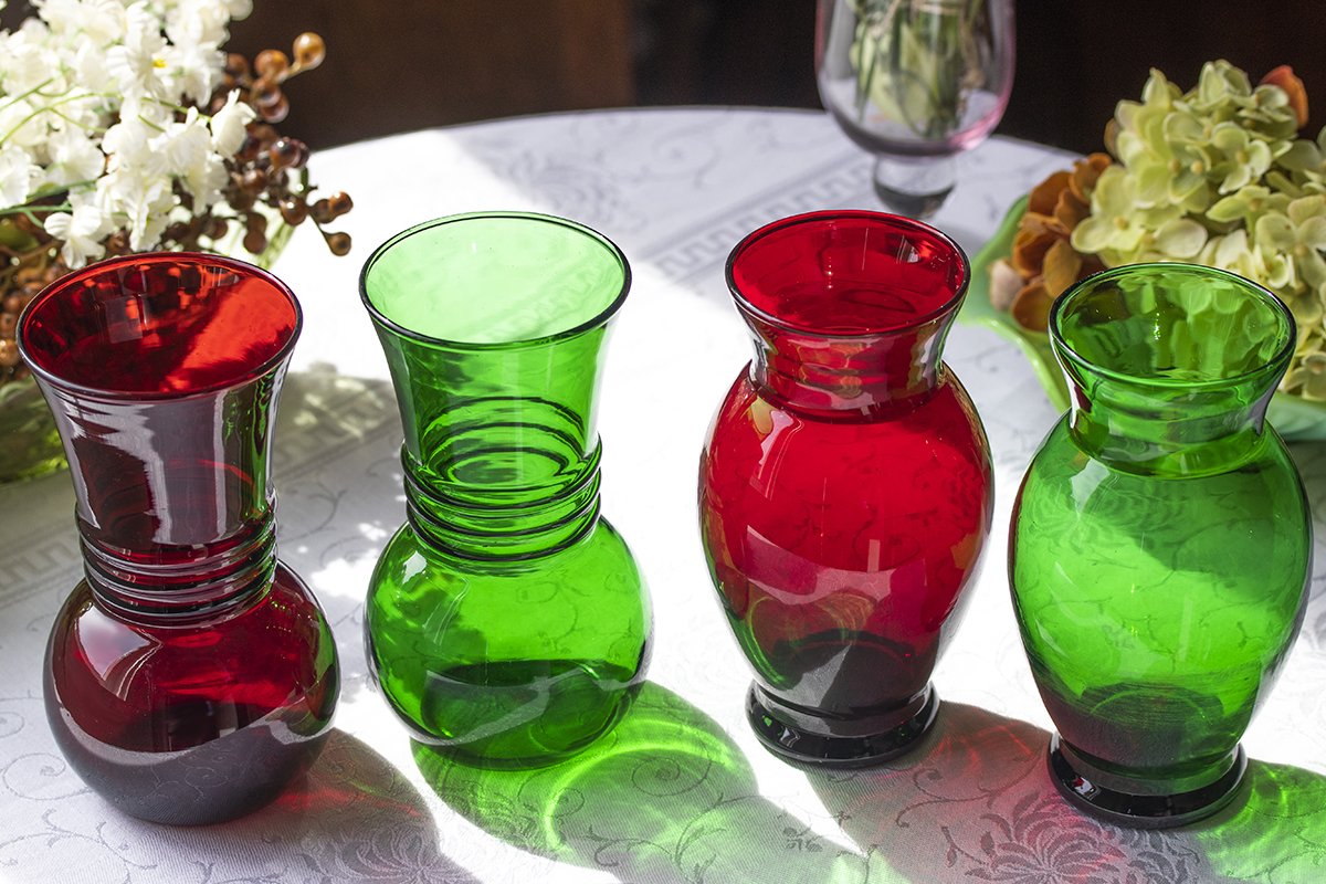 1940年～ ファイヤーキング ロイヤルルビーフォレストグリーン 花瓶 4 
