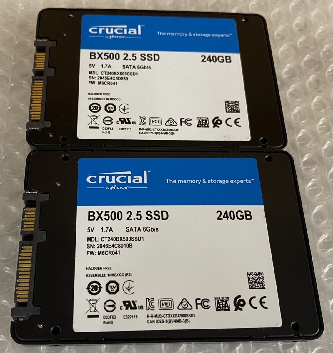 CRUCIAL BX500 2.5インチ 240GB SATA 6GB/S 使用時間500H以内