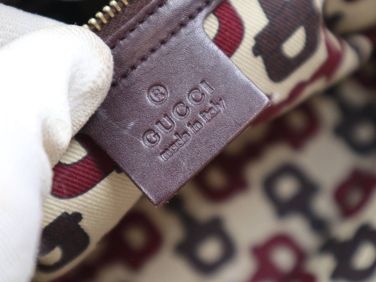 ☆GUCCI グッチ 145785 ホースビット グッチシマ×レザー ショルダー 
