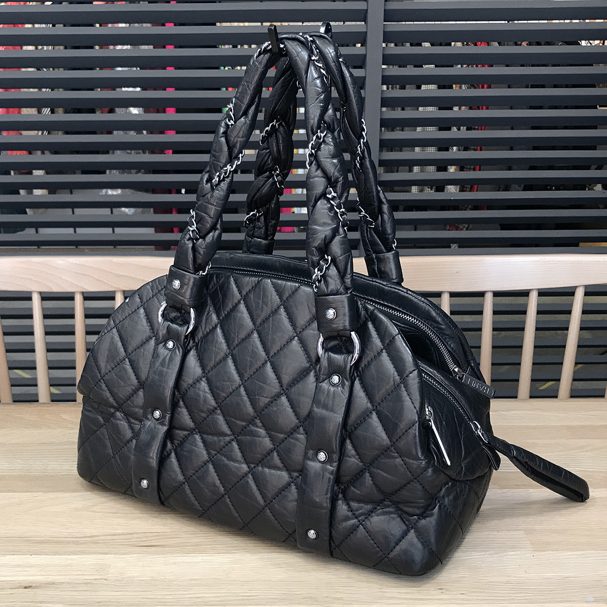 美品】シャネル マトラッセ ミニボストンバッグ ヴィンテージカーフ 