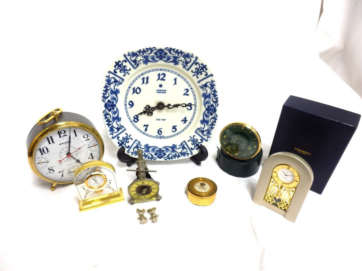 1000円スタート 置き時計 計7点 LORD KING/MIKIMOTO ミキモト/JUNGHANS