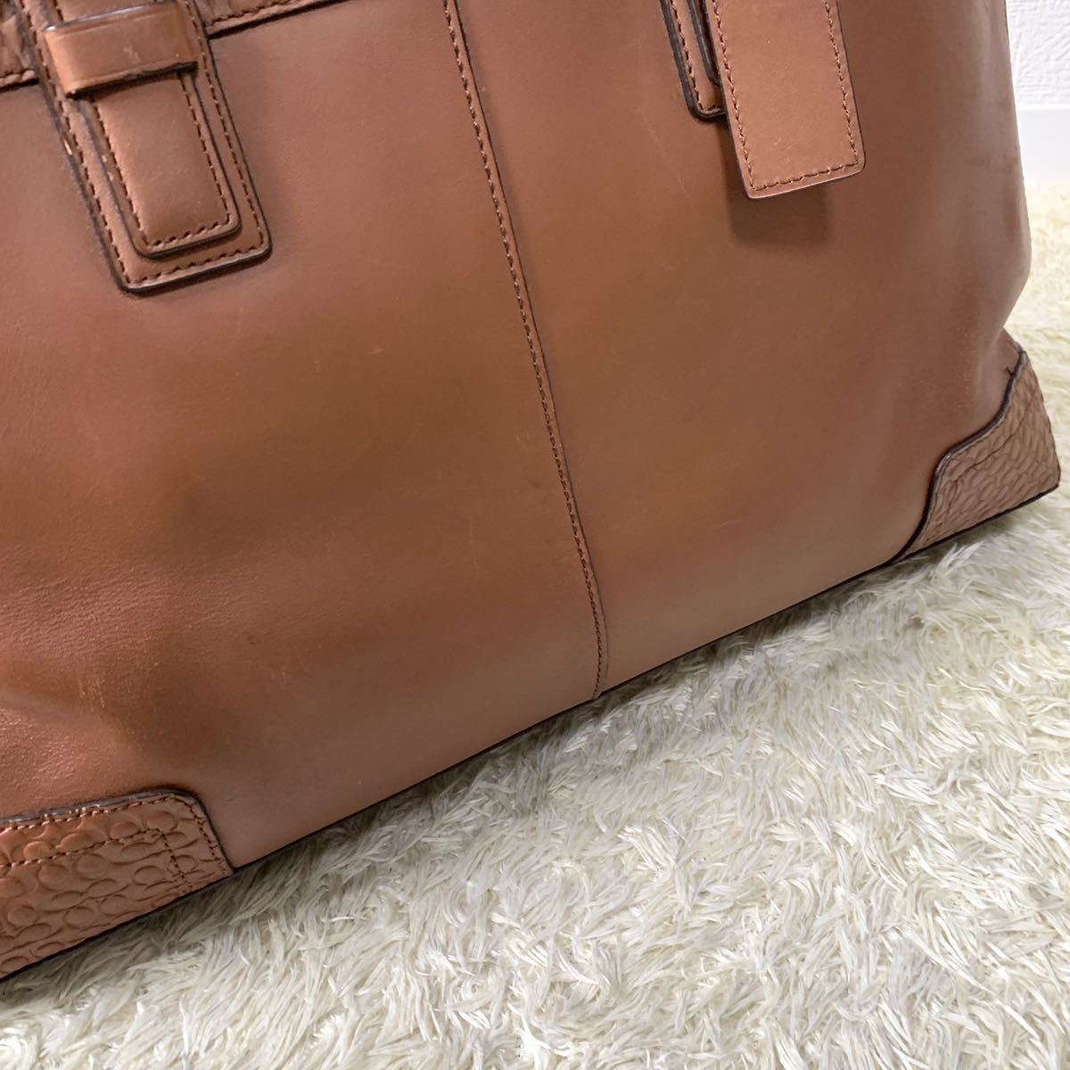 1円〜 COACH コーチ ビジネスバッグ 2way グラム シグネチャー 型押し