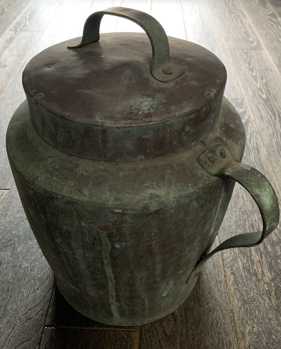 No4251 古道具 銅製 バケツ 炭入れ コッパー アンティーク 送料無料