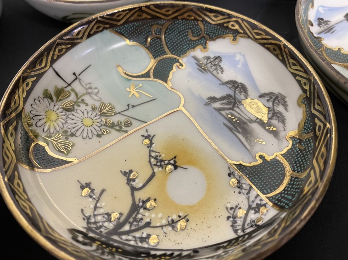九谷焼 錦出 中皿 21点セット 骨董品 柄あり 工芸品 YT 共