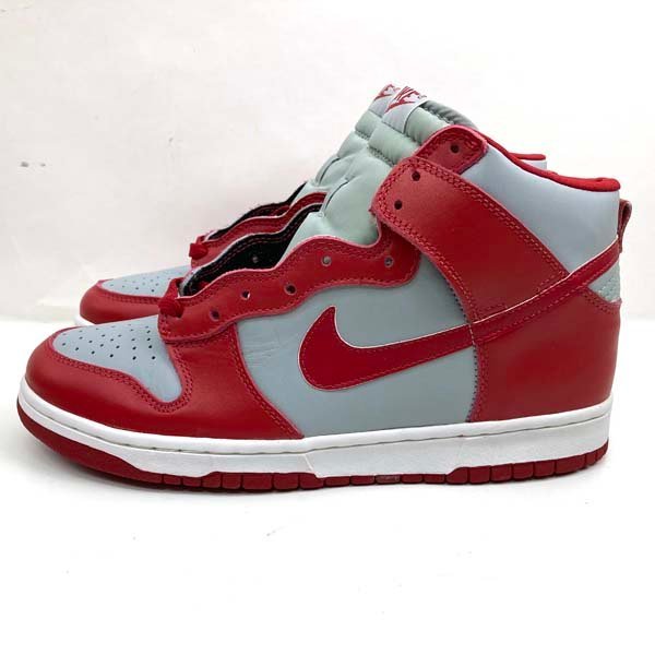 e)ナイキ NIKE DUNK HIGH LE 630335-061 シルバー×レッド 1999年 