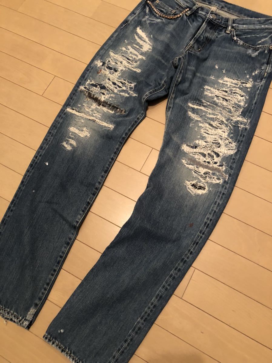 ヒステリックグラマー UR加工 スタッズ デニム パンツ 32 (ボトムス 