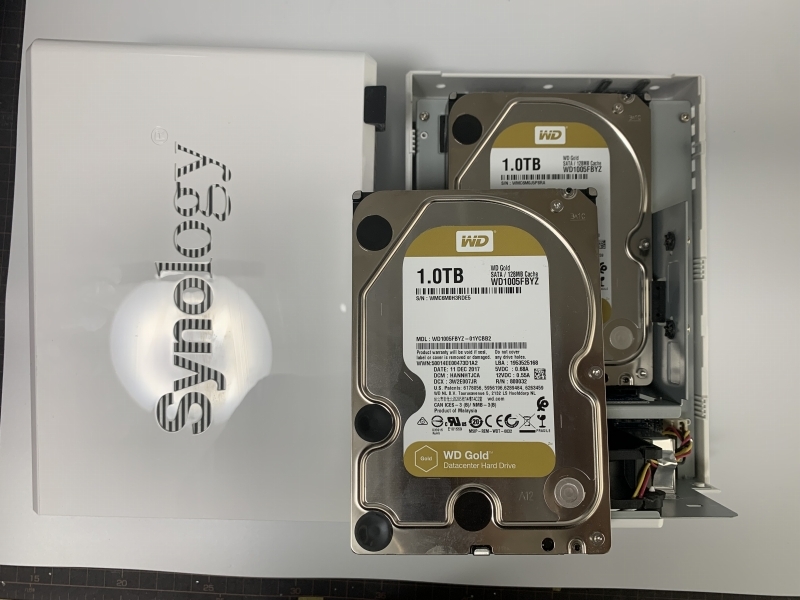 1円スタート！】Synology DiskStation DS216J（WD HDD GOLD 1TB x 2本 