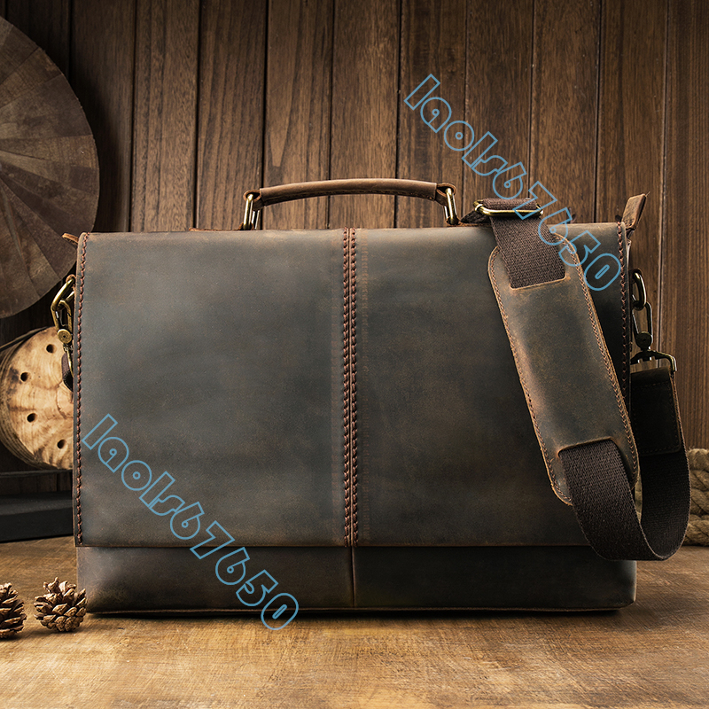 レトロ メンズブリーフケース ハンドバッグ 本革 牛革 大容量 ショルダーバッグ トートバッグ レザー横型 コンピューターバッグ