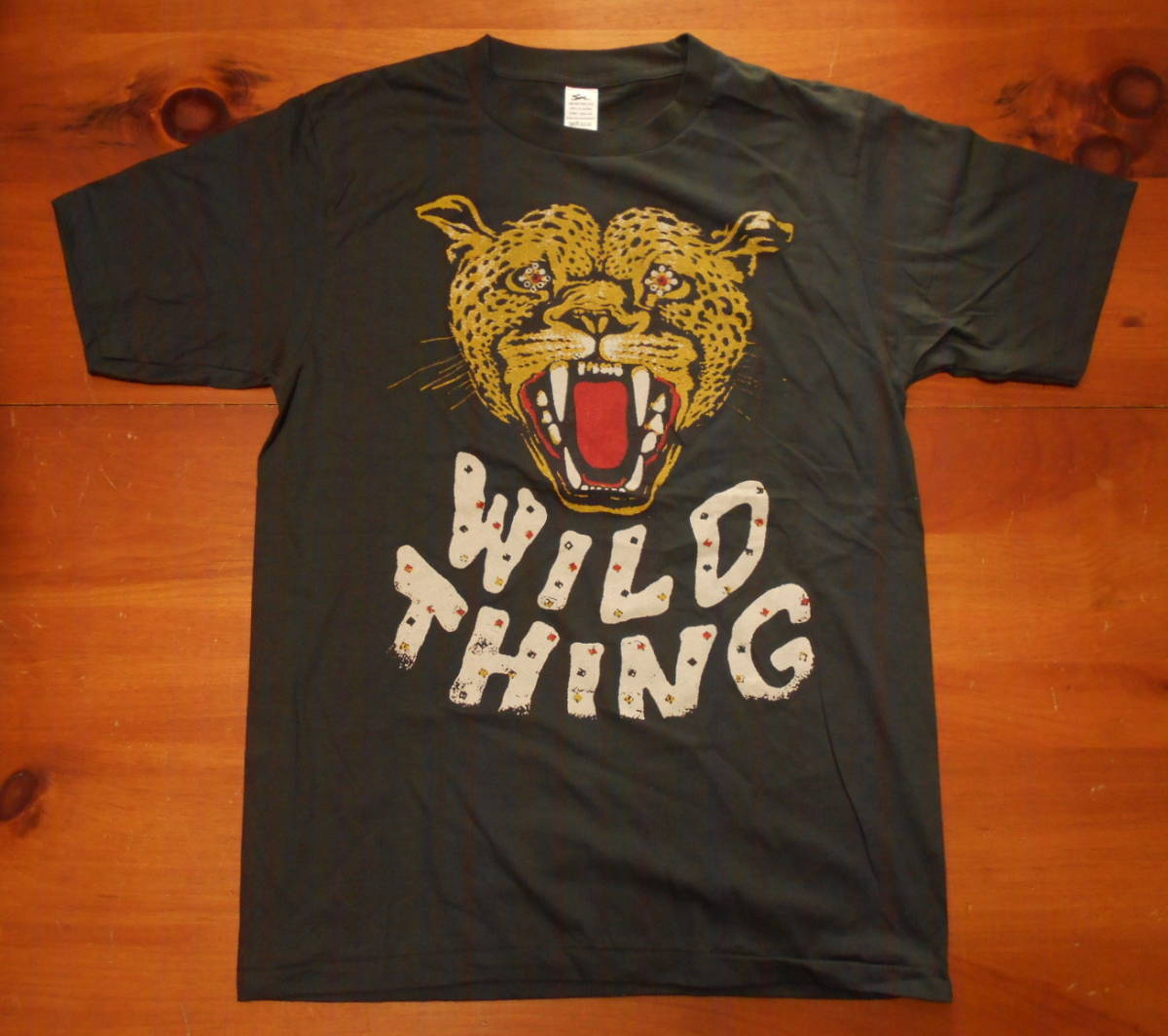 新品【WILD THING】ワイルドシング Vintage Style プリント Tシャツ 黒 