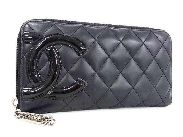 人気SALE，お得 1円 CHANEL シャネル ココマーク マトラッセ カンボンライン レザー ラウンドファスナー 長財布 ウォレット ブラック系 a6901bM(女性用財布)｜売買されたオークション情報、yahooの商品情報をア 服飾小物