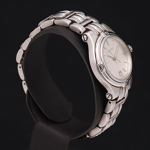 グッチ デイト 9040L GUCCI QZ シルバー文字盤 SS 腕時計 クォーツ