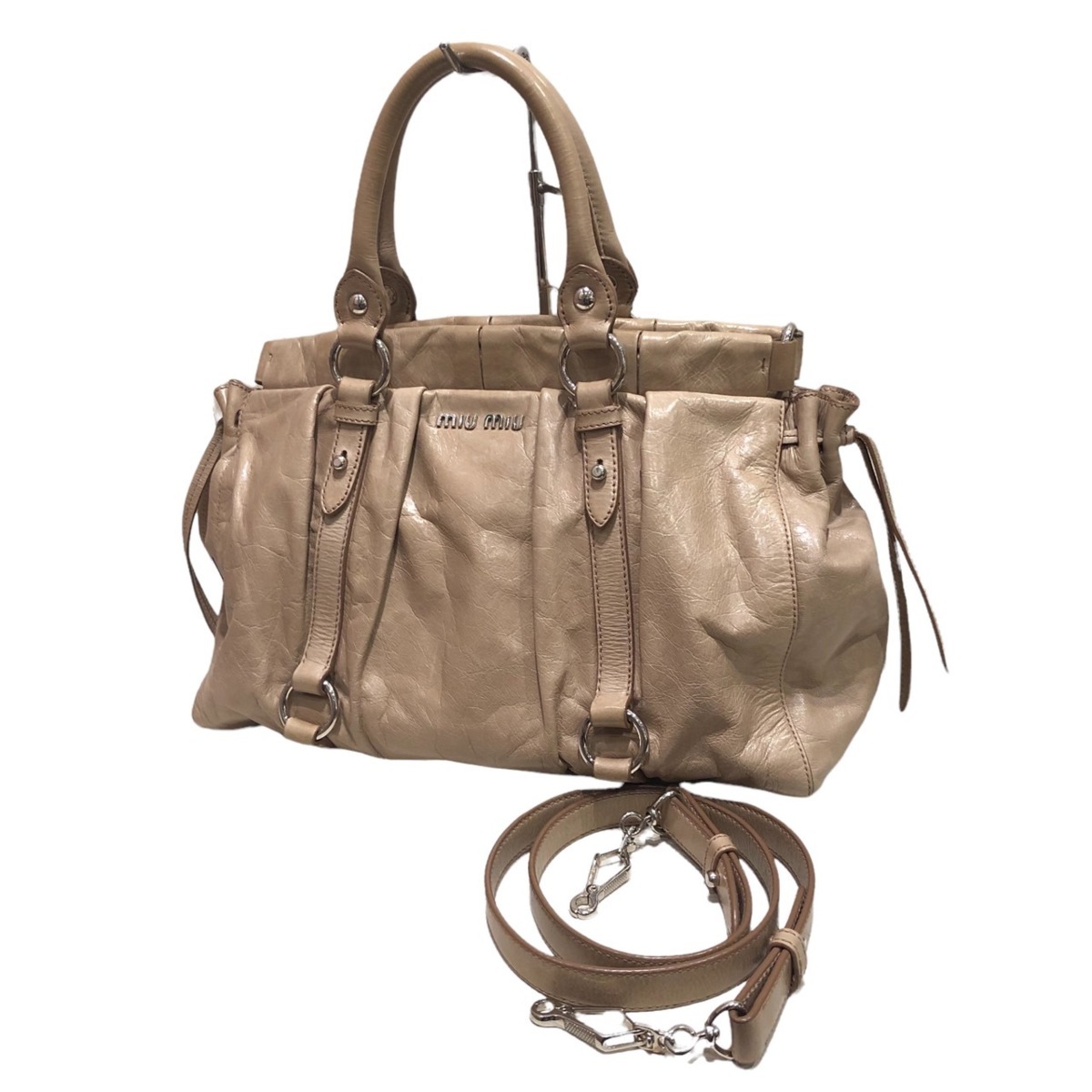 ミュウミュウ miu MIU VITELLO LUX 2way miumiu - バッグ Lux Vitello 