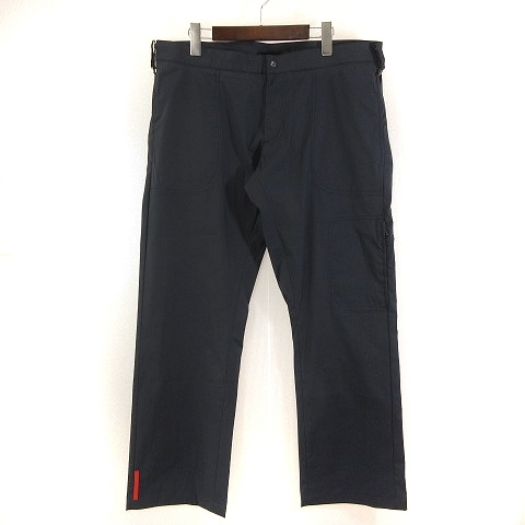新品，新作登場 プラダスポーツ PRADA SPORT パンツ スラックス ストレート ジップポケット ドローコード 紺 ネイビー 52 メンズ(ボトムス)｜売買されたオークション情報、yahooの商品情報をアーカイブ公開 - オ 男性用