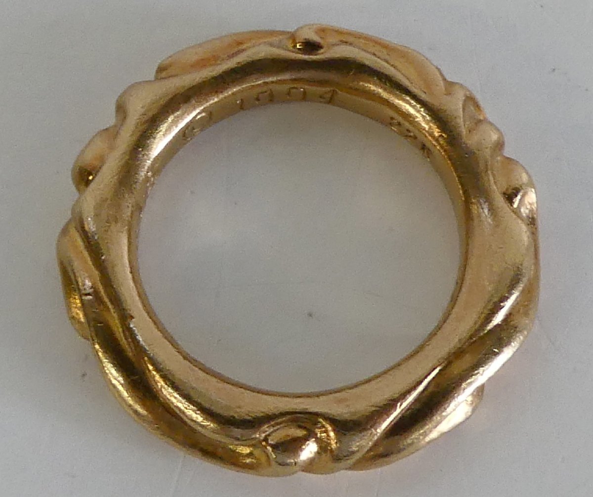 ☆Chrome Hearts クロムハーツ スクロールバンド リング 22K 約12号 