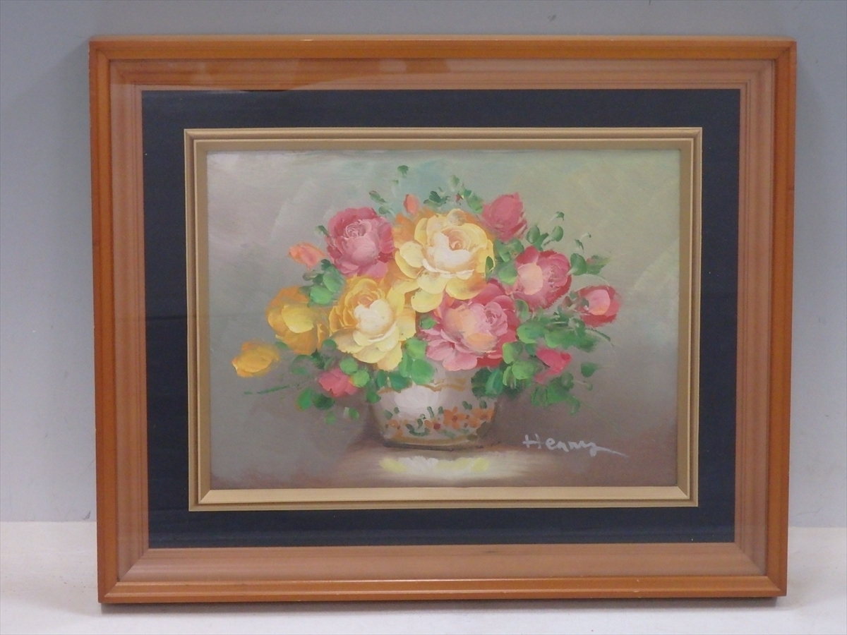 肉筆油彩画　【薔薇】直筆サインあり 絵画買取・販売の小竹美術 油彩画薔薇直筆サインあり 公式通販 瀬古愛