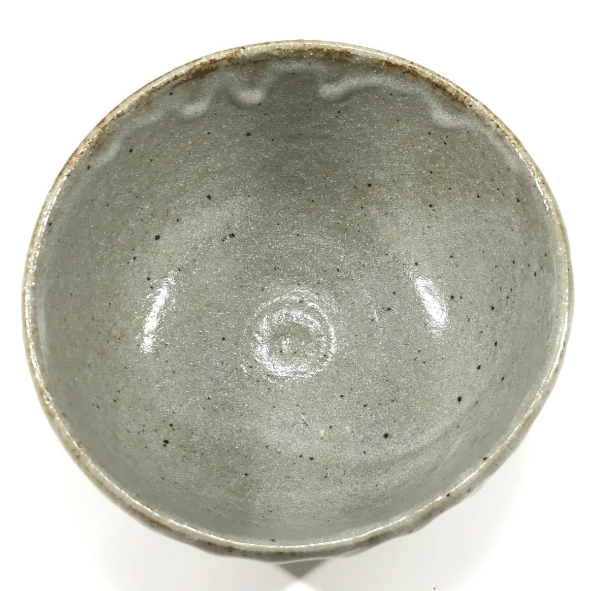 虎渓山 水月窯 荒川豊蔵 粉引風 茶碗／共箱 指物師 塚本木葉