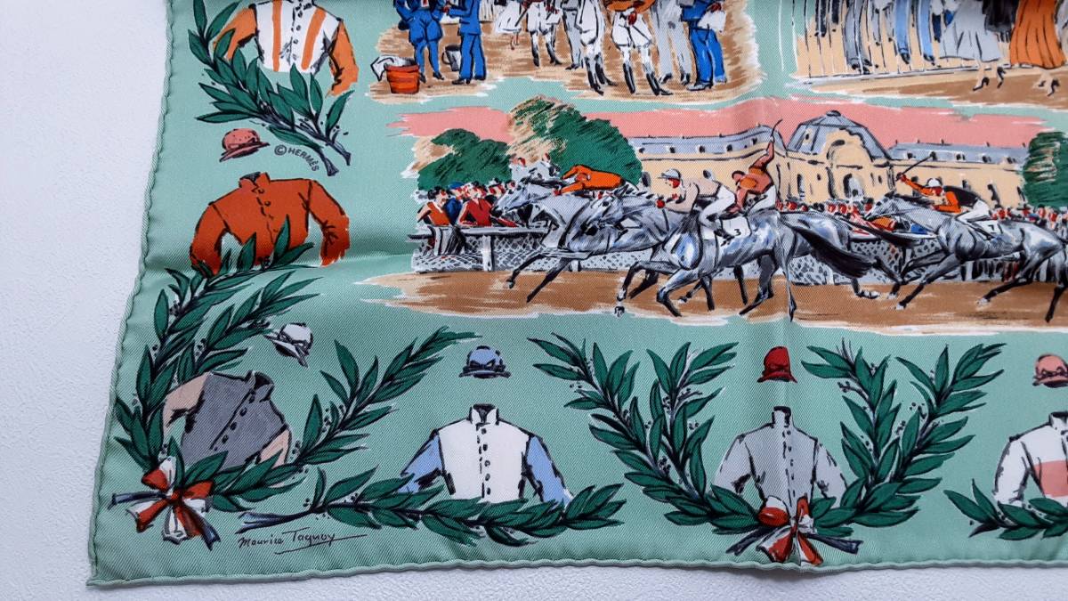 HERMÈS エルメス 馬と騎士のシルクスカーフ（1000円☆美品 エルメス 