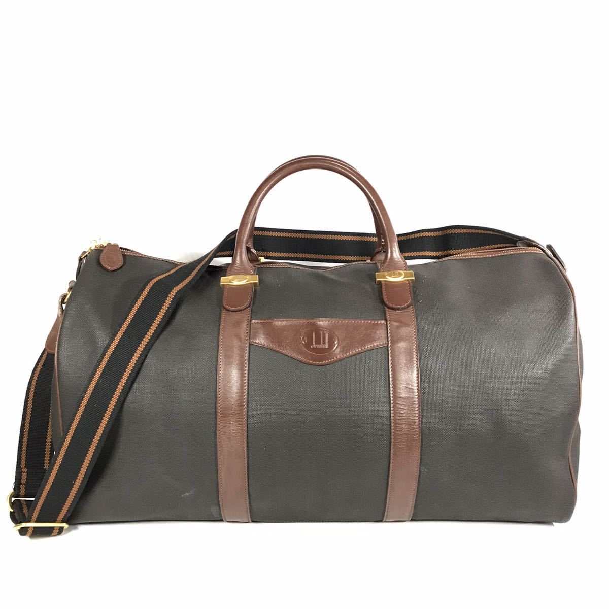  ダンヒル 本物 dunhill ボストンバッグ 2way ショルダーバッグ 旅行かばん トラベルケース PVC&times;レザー 男性用 メンズ イタリア製(かばん、バッグ)｜売買されたオークション情報、yahooの商品 かばん、バッグ