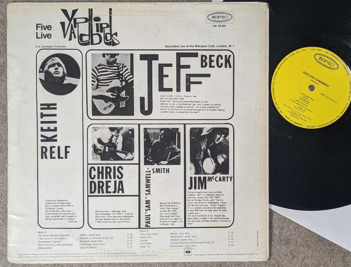 Yardbirds Live Five - The | Music .com – Charly Records Yardbirds