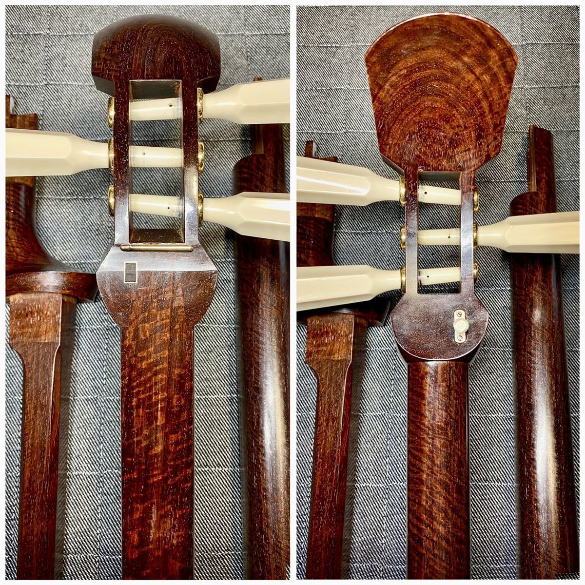 超希少】津軽三味線 高級トチ紅木 綾杉胴 超希少高級ハードケース付き