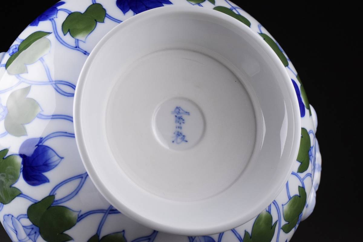 深川製磁 つる朝顔文 大蓋物 盛器(深川製磁)｜売買されたオークション