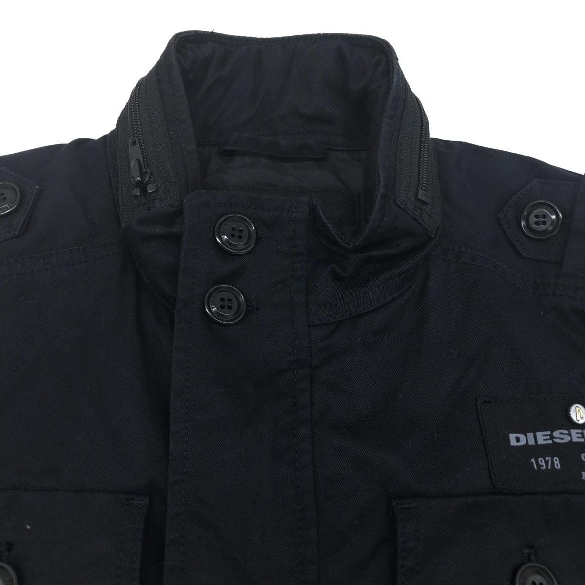 ◇ DIESEL ディーゼル M-65 フィールドジャケット S 黒 ブラック 