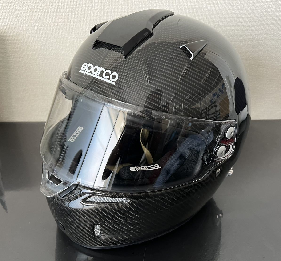 ☆中古美品 4輪用☆スパルコカーボンヘルメット ☆SKY RF-7W ☆XL 
