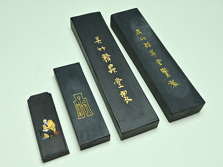 墨① 2点 中国 文房四宝 書道具 筆 硯 硯 墨 中国 上海中国書画