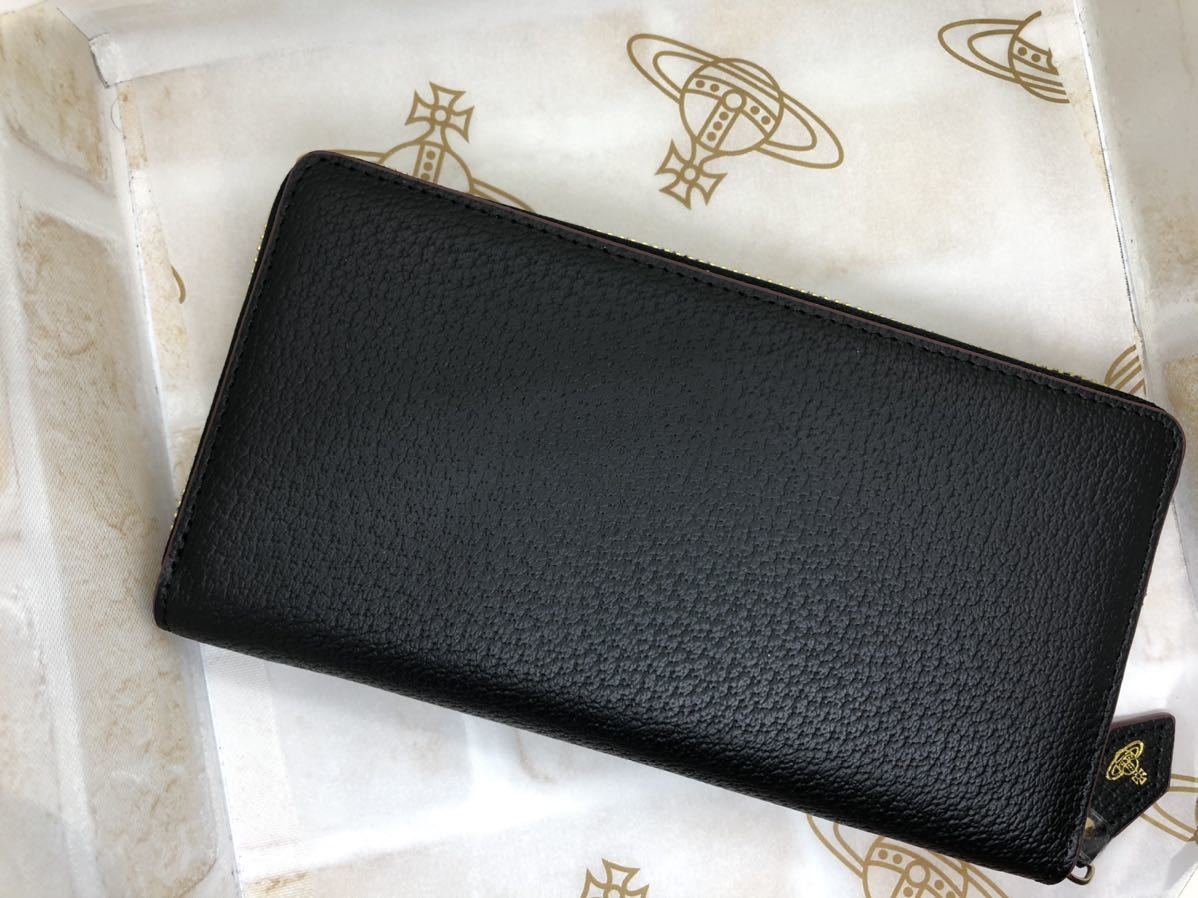 長財布 ヴィヴィアンウエストウッド Vivienne Westwood ブラック レザー ヴィヴィアン オーブ - 財布 美品 | Westwood) ヴィヴィアン・ウエストウッド(Vivienne 型押し オーブ型押ブラック