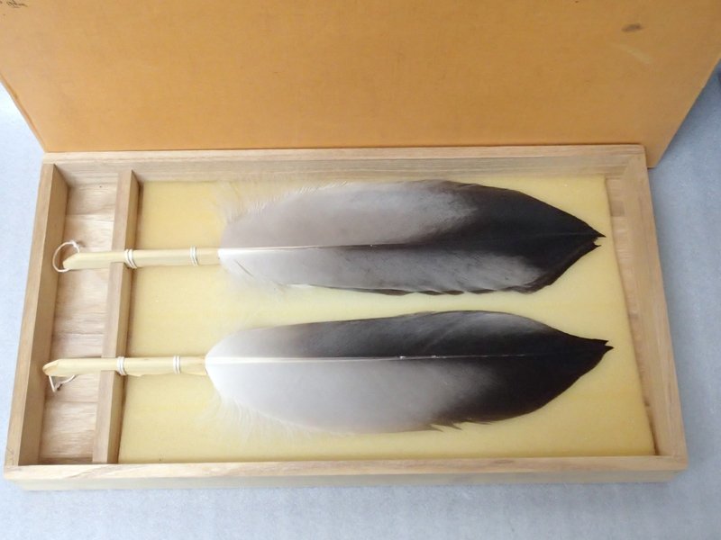 鶴 羽箒 一双 中古 茶道具109 羽箒 茶道具 一双 - Yahoo!オークション