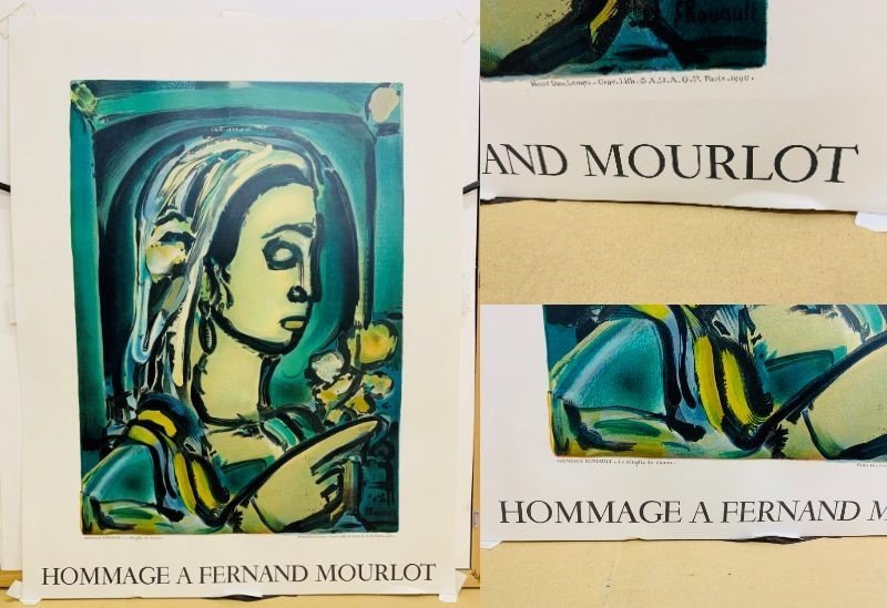驚きの破格値，驚きの破格値，HOT ジョルジュ・ルオー HOMMAGE A FERNAND MOURLOT ポスター 額サイズ 幅約65cm×高さ80cm 作品サイズ 幅約54cm×高さ71cm 額