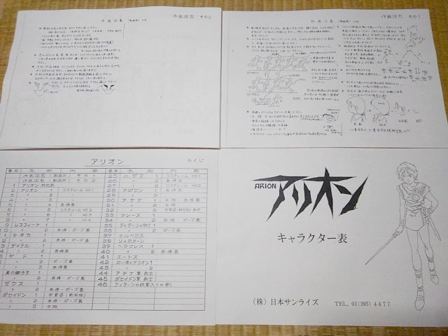 お買い得，限定SALE 設定資料 アリオン 安彦良和 アニメ セル画 資料系(原画、設定資料集)｜売買されたオークション情報、yahooの商品情報をアーカイブ公開 - オークファン 原画、設定資料集
