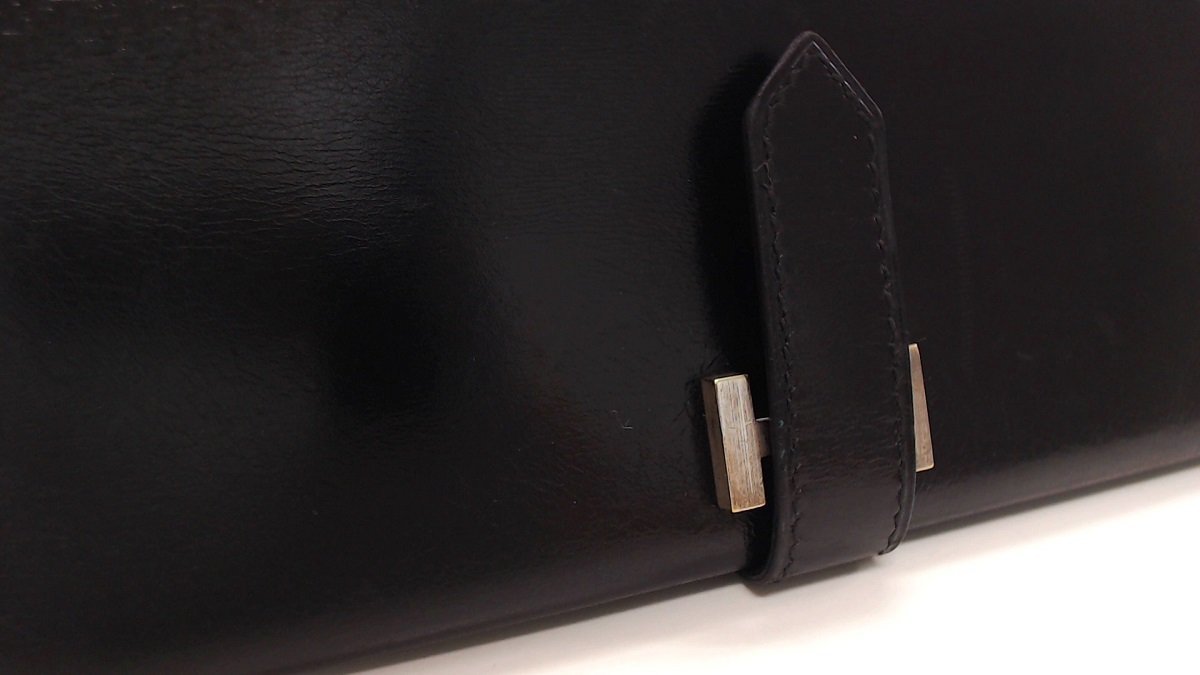 1円美品☆エルメス☆ベアンクラシック ボックスカーフ 2つ折り長財布 
