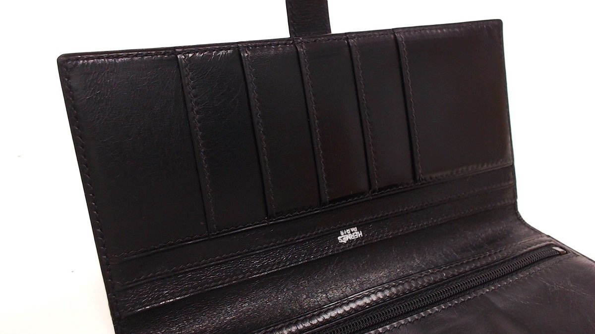 1円美品☆エルメス☆ベアンクラシック ボックスカーフ 2つ折り長財布 