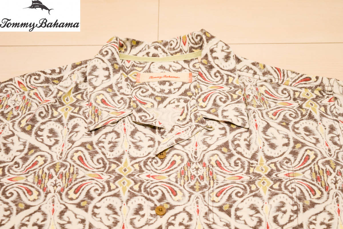 シルク トミーバハマ 高級 100% Tommy Bahama オープンカラー ループ