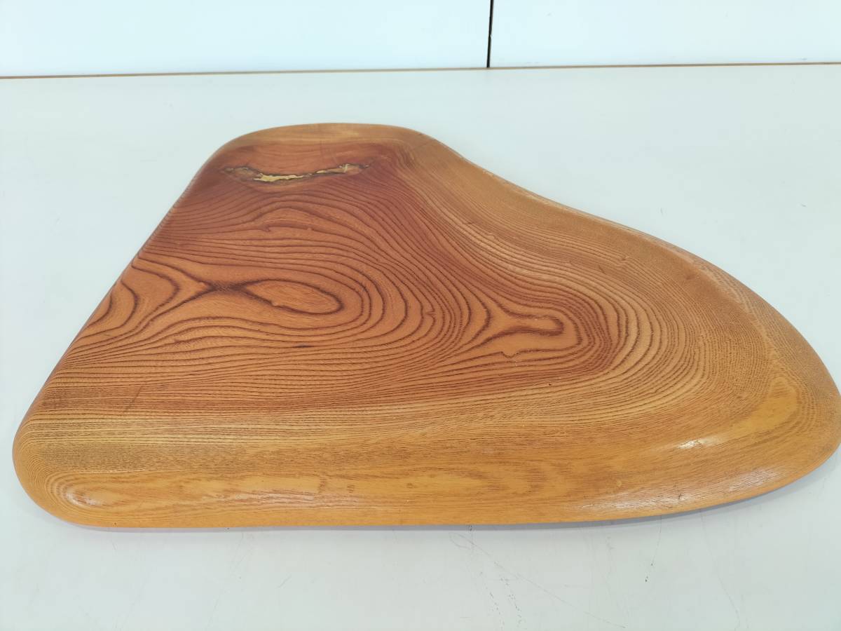 タモ5 花台 木製 約3kg53×30×厚み5cm 切り株 盆栽台 置物台 飾り台
