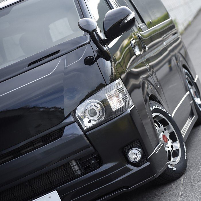 HELIOS 未塗装 200系 ハイエース 標準 ボンネット アイアン バッド  